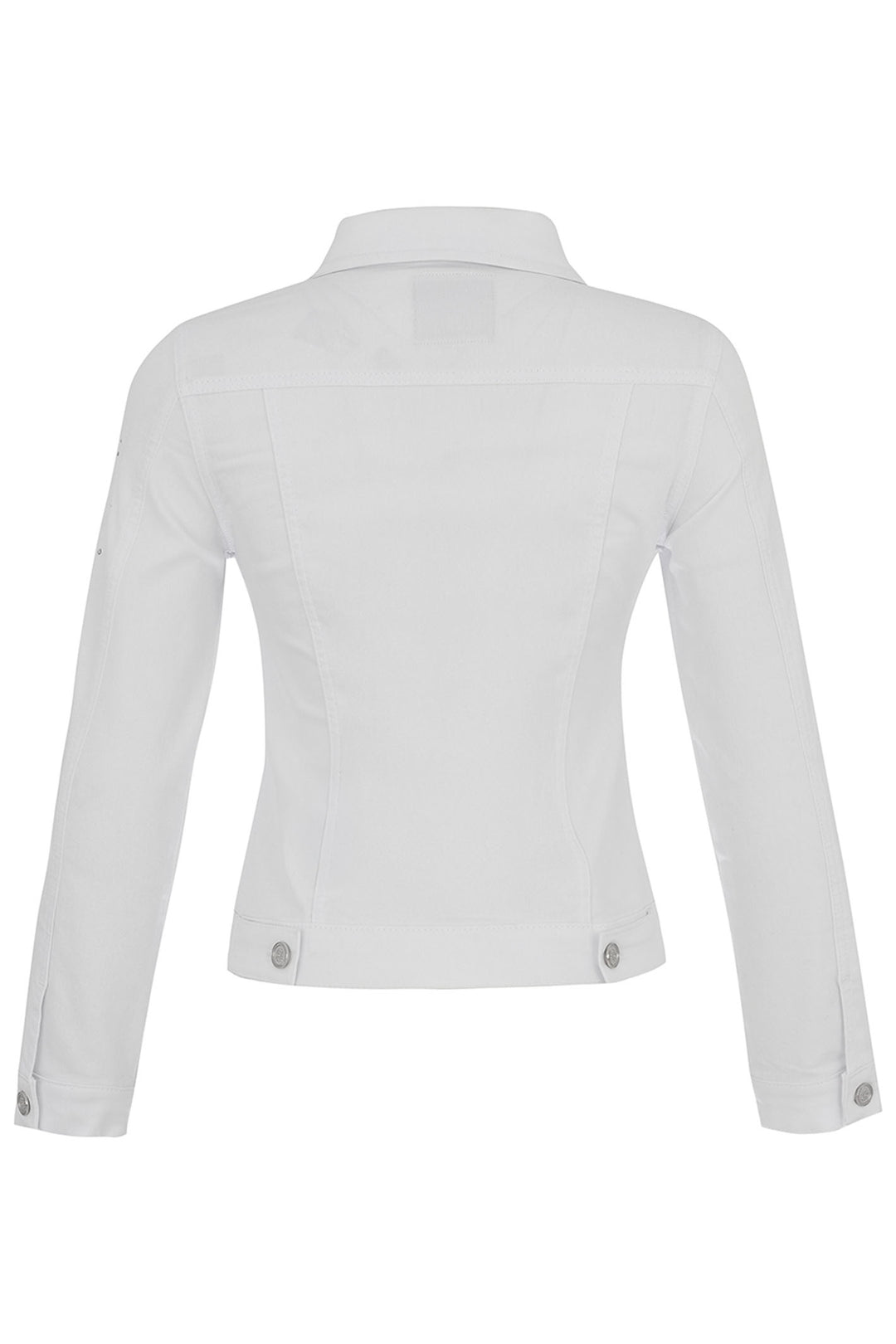 Dolcezza Jacket White Denim Style Stud Detailing 25190 - Experience Boutique