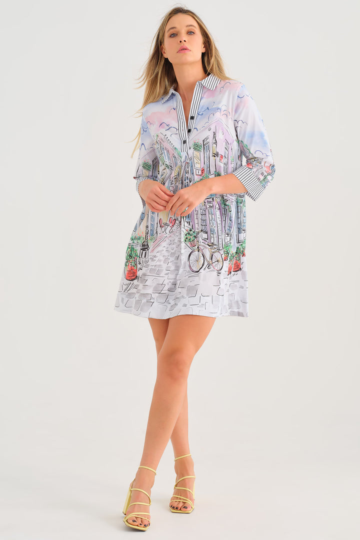 Dolcezza Shirt Dress Sunday Afternoon Print 25725 - Experience Boutique