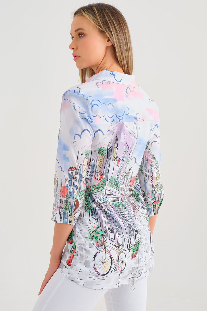 Dolcezza Shirt Sunday Afternoon Print 25724 - Experience Boutique