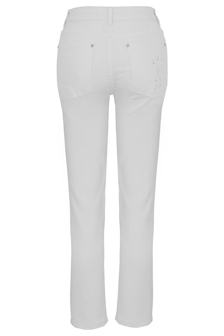 Dolcezza Trousers Stud Detailing White 25194 - Experience Boutique