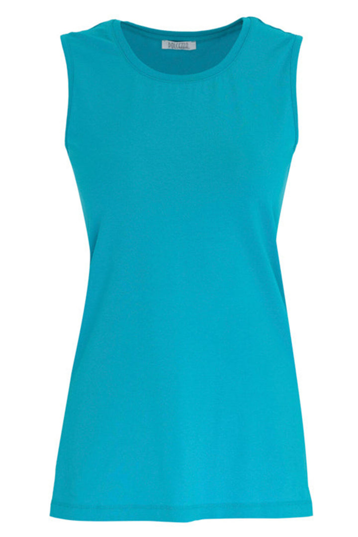 Dolcezza Vest Top Round Neck Aqua Blue 25505 - Experience Boutique