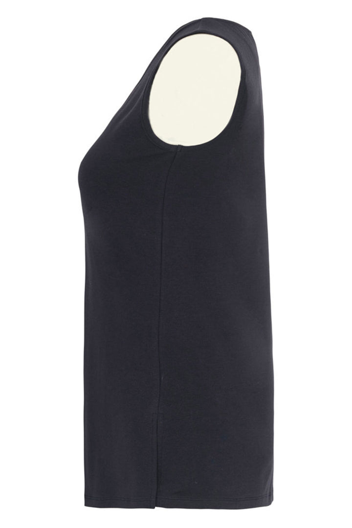 Dolcezza Vest Top Round Neck Navy 25505 - Experience Boutique