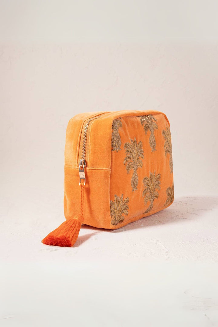 Elizabeth Scarlett Orange Pineapple Velvet Wash Bag