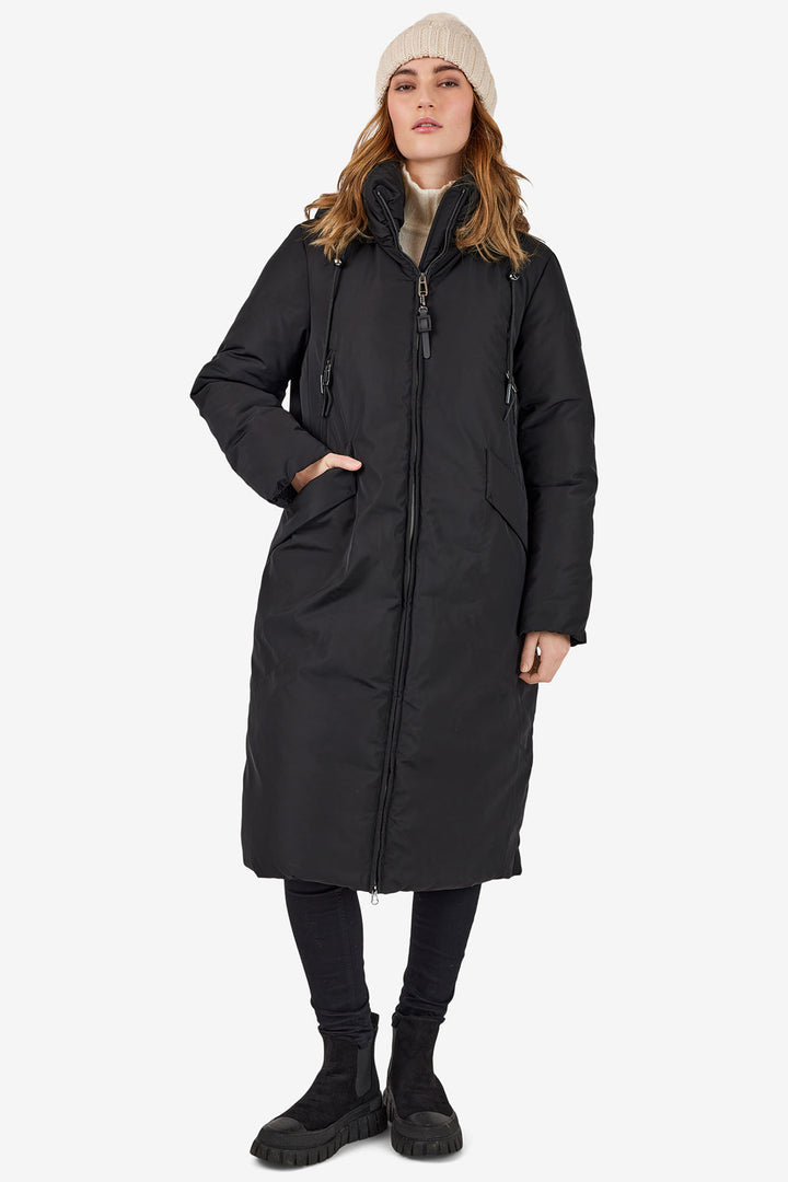 Frandsen 941 90 Black Padded Coat With Hood - Experience Boutique