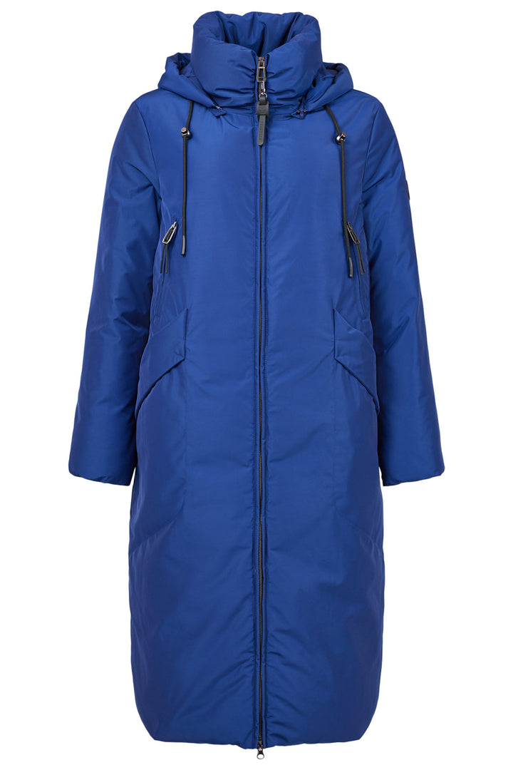 Frandsen 941 67 Cobalt Blue Padded Coat With Hood - Experience Boutique