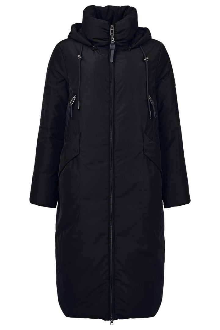 Frandsen 941 90 Black Padded Coat With Hood - Experience Boutique