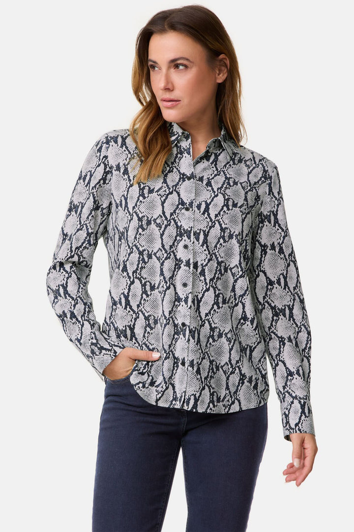 Gerry Webber Grey Snake Print Shirt Blouse 360016 - Experience Boutique