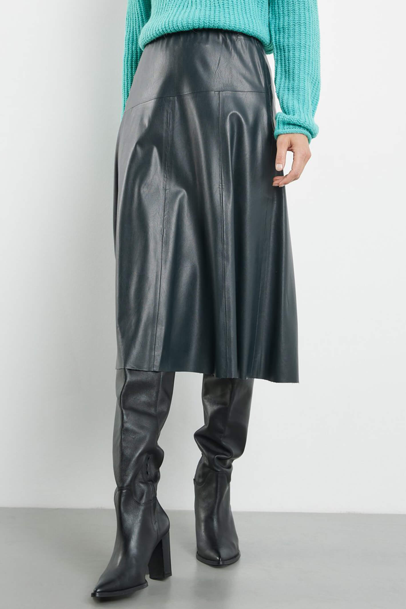 Dark green outlet leather skirt uk