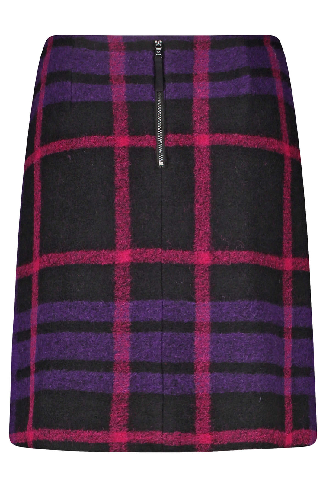 Gerry Weber 210026 Black Lilac & Pink Check Skirt - Experience Boutique