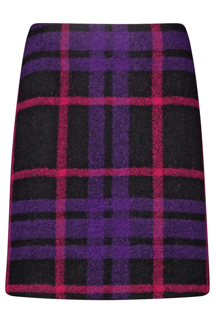 Gerry Weber 210026 Black Lilac & Pink Check Skirt - Experience Boutique