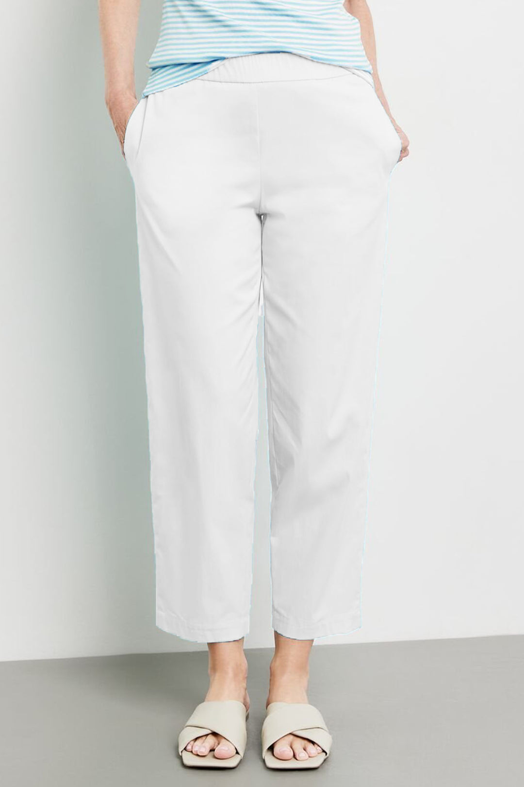 Gerry Weber 222069 White Trousers - Experience Boutique