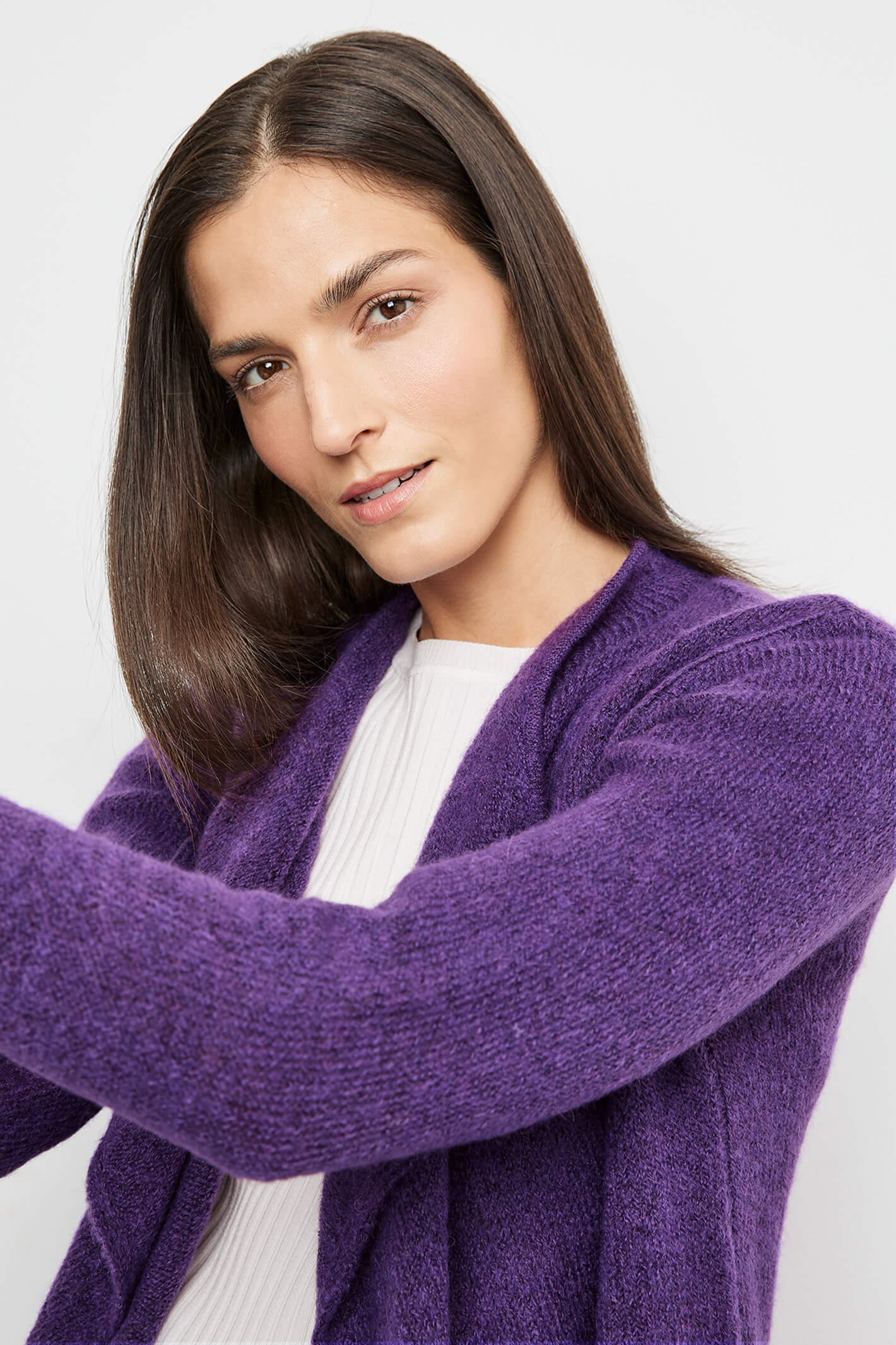 Purple on sale waterfall cardigan