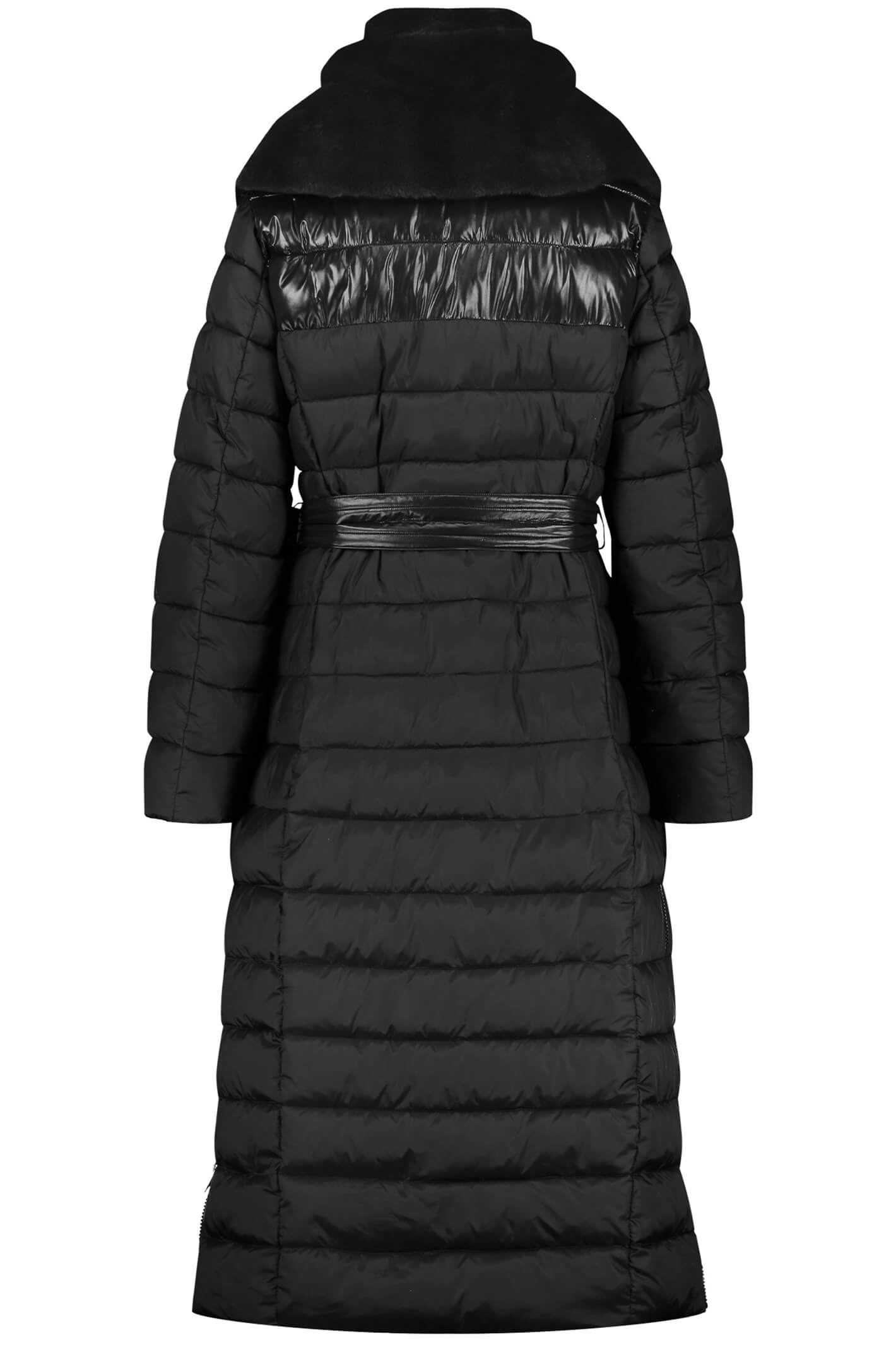 Gerry Weber 250202 Black Padded Fleece Collar Long Coat