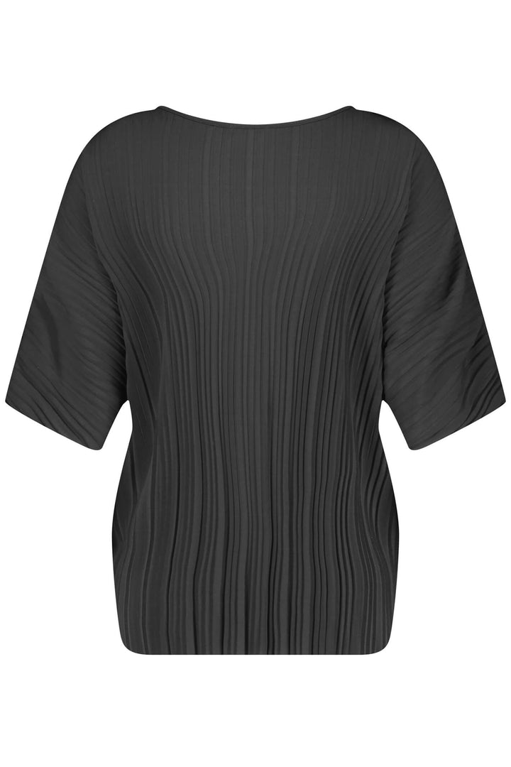 Gerry Weber 270202 Black Pleated Half Zip Top - Experience Boutique