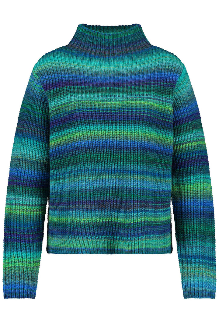 Gerry Weber 271039 Blue & Green Wool Blend Knitted Jumper - Experience Boutique