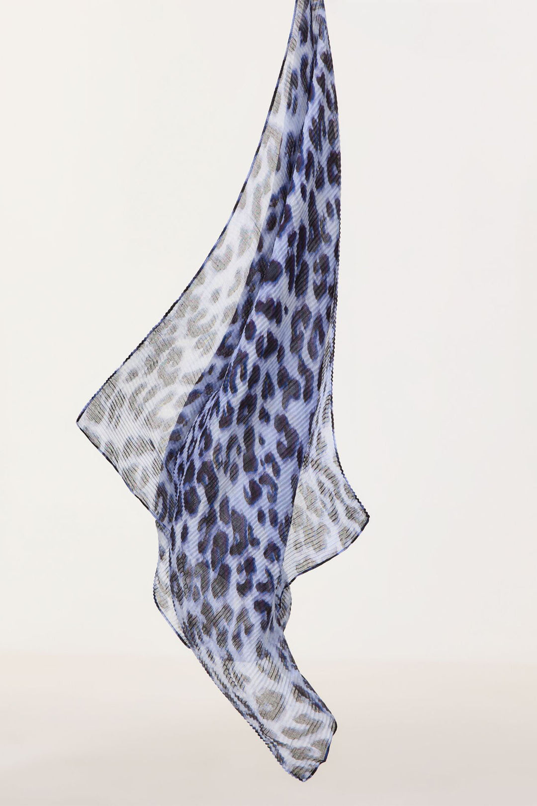 Gerry Weber 301004 Blue Leopard Print Pleated Scarf - Experience Boutique