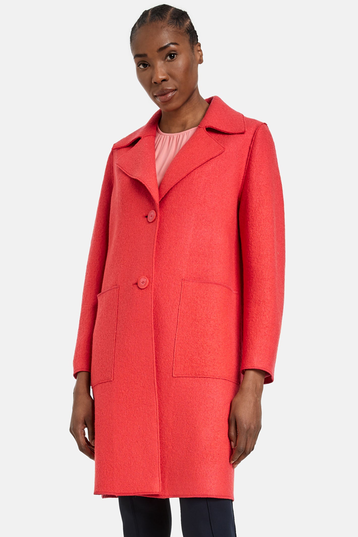 Orange wool coat on sale womens