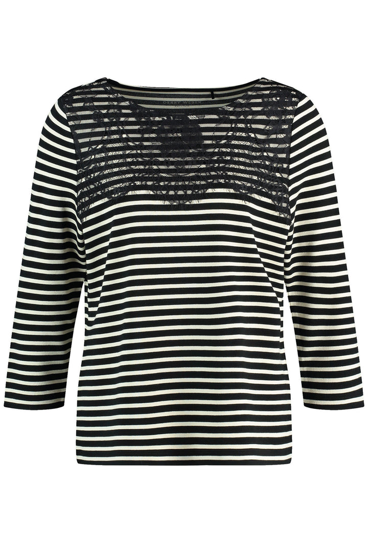 Gerry Weber 370051 Monochrome Stripe Jumper - Experience Boutique