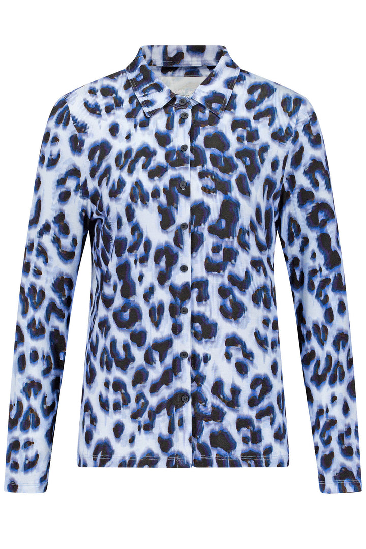 Gerry Weber 370099 Blue Leopard Print Shirt - Experience Boutique