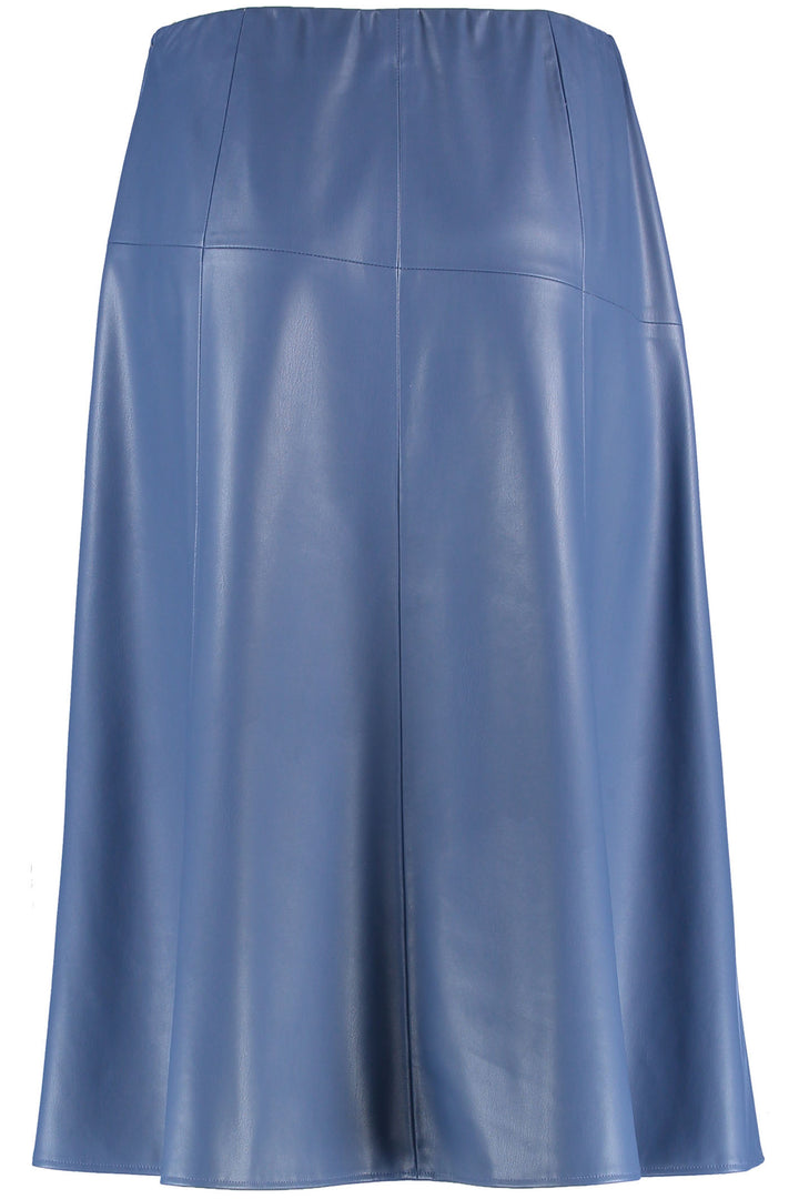 Gerry Weber 410026 Blue Steel Faux Leather Skirt - Experience Boutique