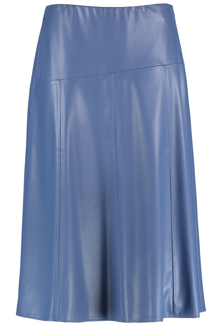 Gerry Weber 410026 Blue Steel Faux Leather Skirt - Experience Boutique