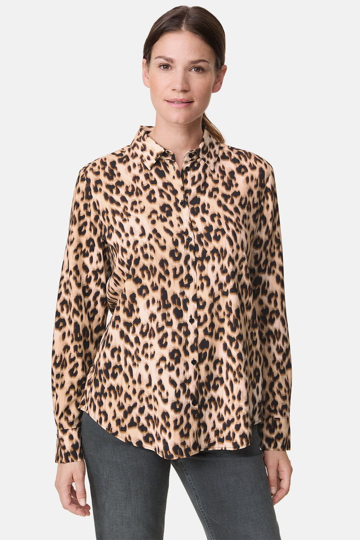 Gerry Weber 460003 Caramel Leopard Print Shirt - Experience Boutique