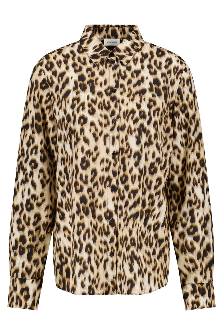 Gerry Weber 460003 Caramel Leopard Print Shirt - Experience Boutique