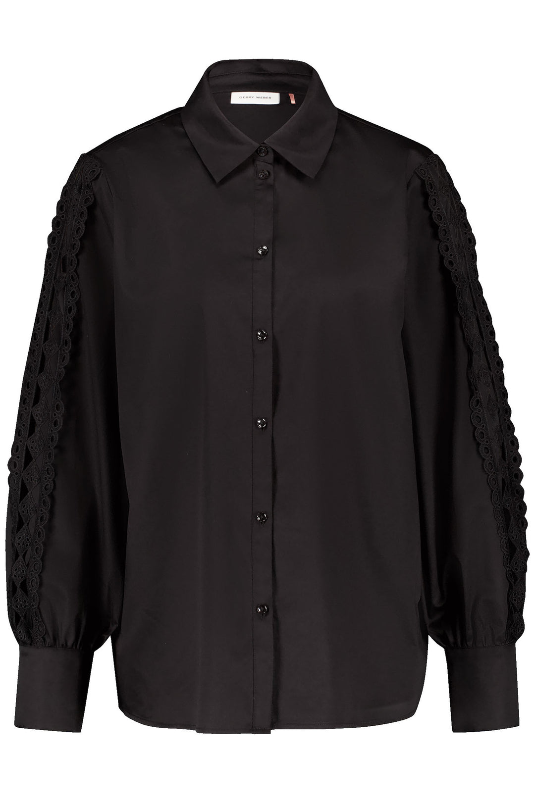 Gerry Weber 460010 Black Embroidered Sleeve Shirt - Experience Boutique