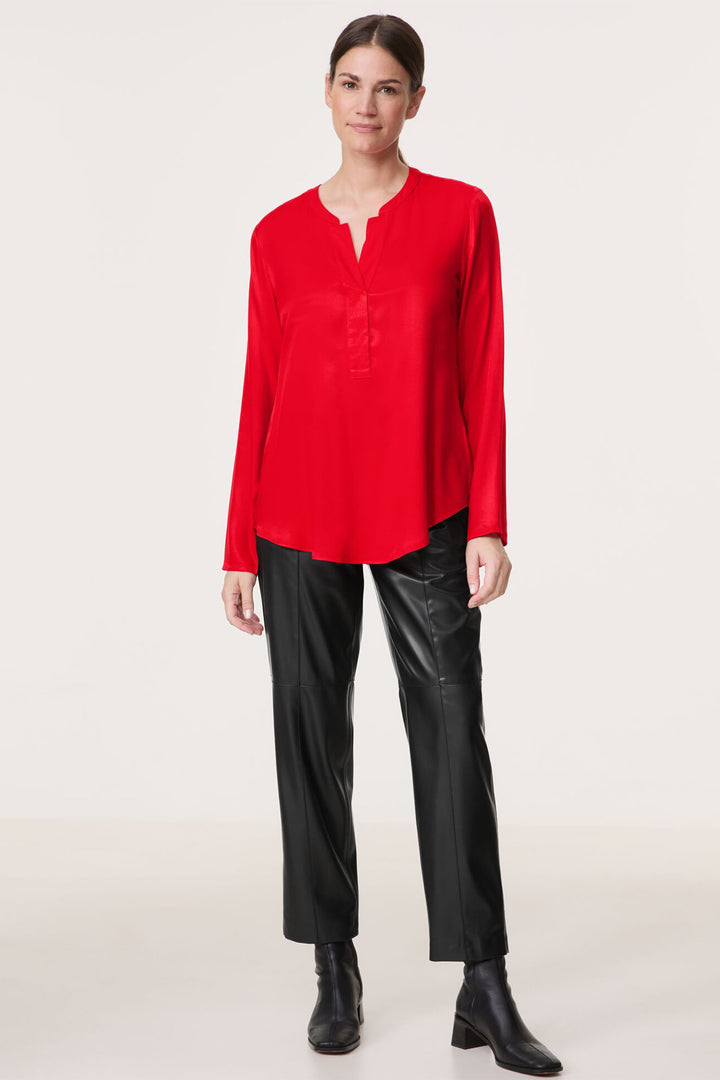 Gerry Weber Blouse Split Neck Red 965059 60710 - Experience Boutique