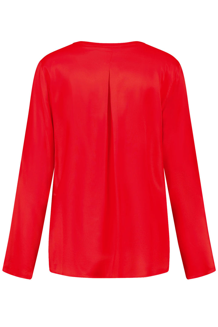 Gerry Weber Blouse Split Neck Red 965059 60710 - Experience Boutique