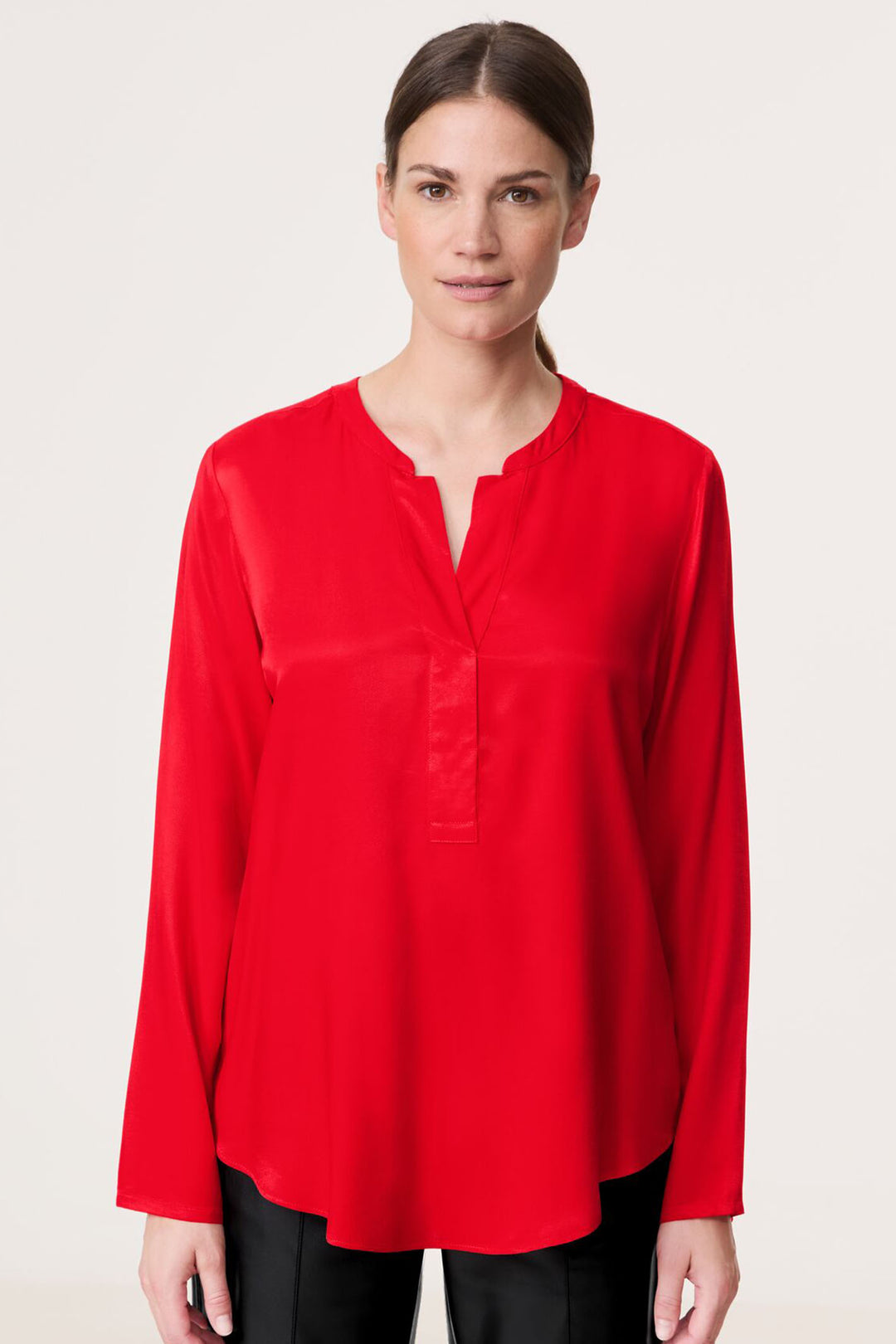 Gerry Weber Blouse Split Neck Red 965059 60710 - Experience Boutique