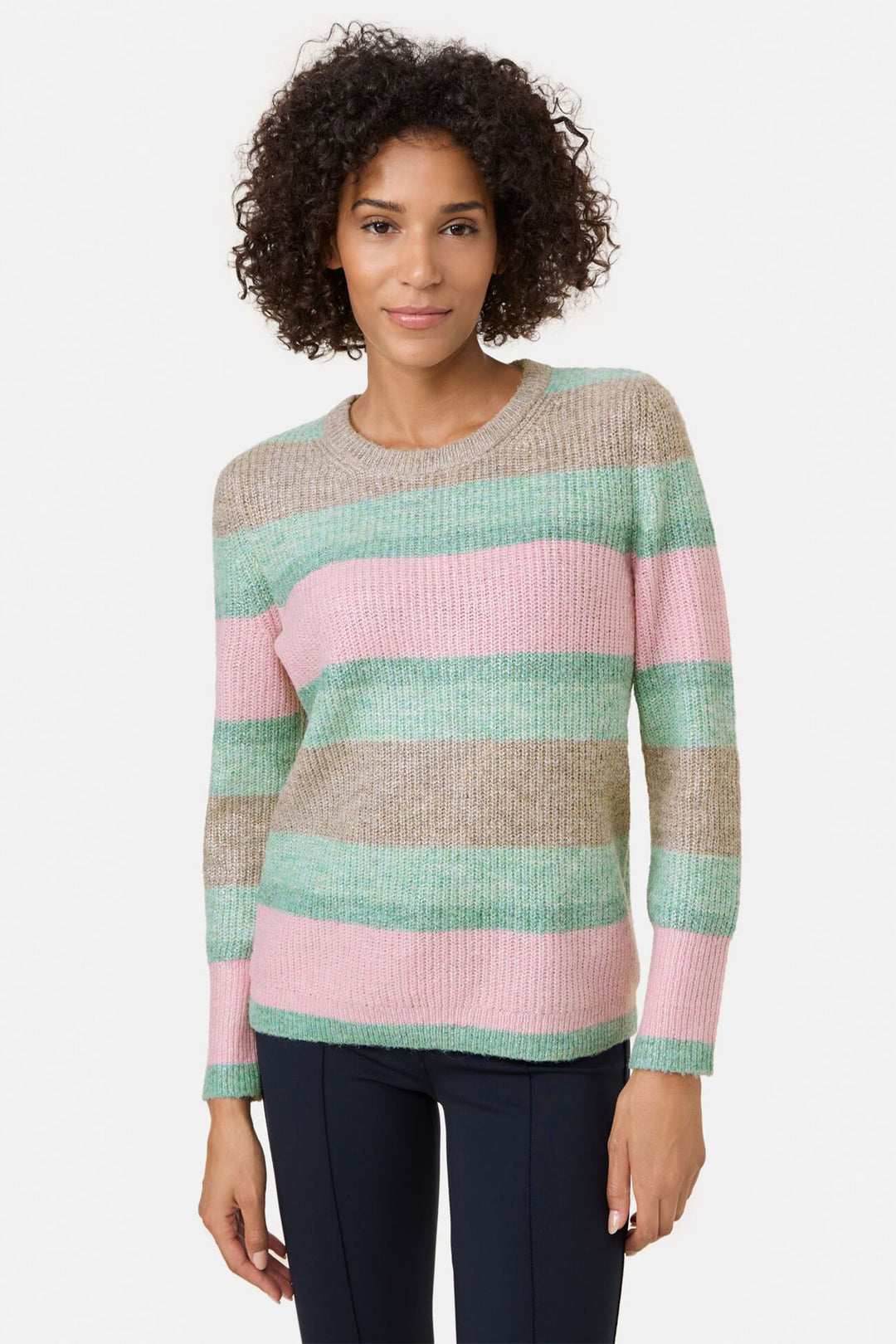 Gerry Weber Neapolitan Pink Stripe Jumper 471024 - Experience Boutique