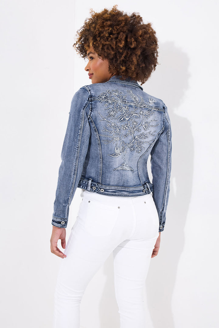 Joe Browns Boutique Tree Of Life Embroidered Stretch Denim Jacket WJ710A - Experience Boutique