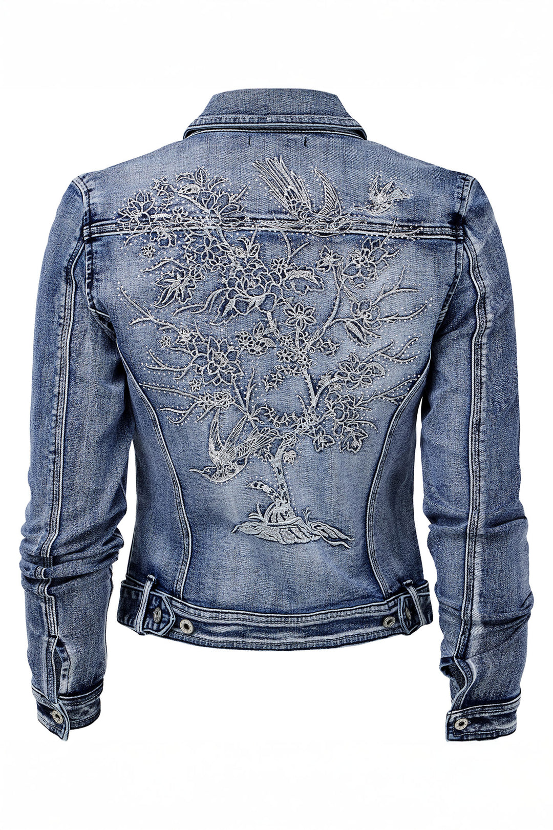 Joe Browns Boutique Tree Of Life Embroidered Stretch Denim Jacket WJ710A - Experience Boutique