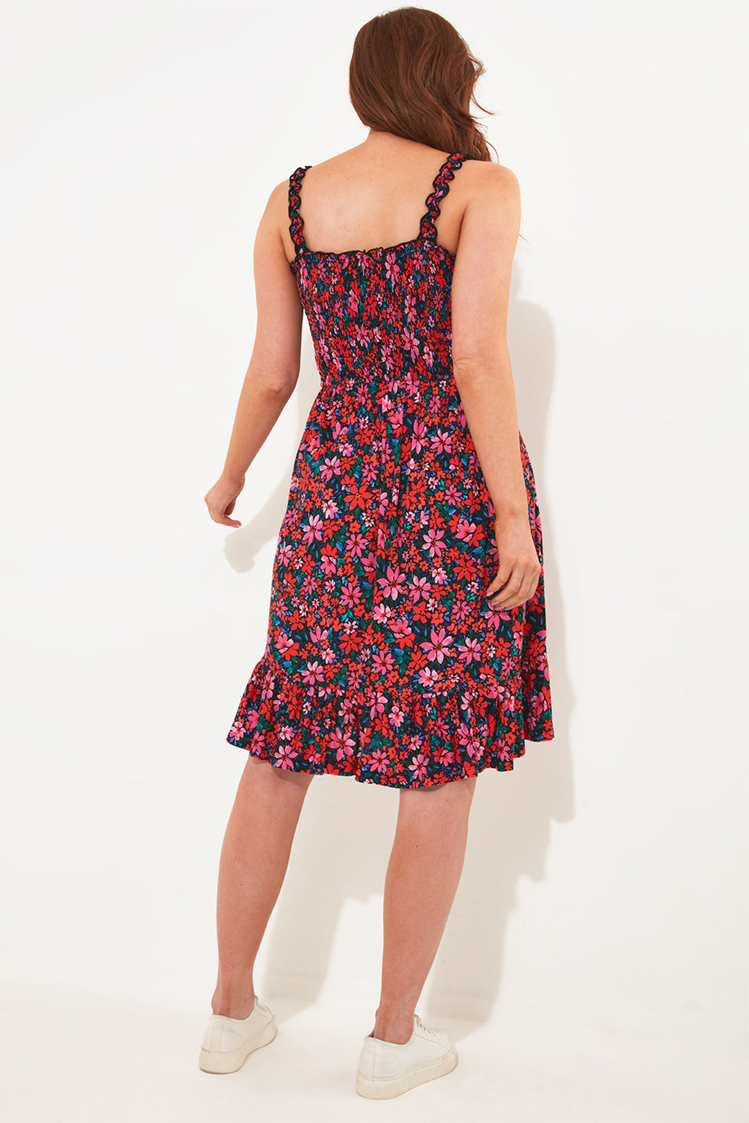 Joe Browns WF002 Pink Printed Floral Yasmin Jersey Dress - Experience Boutique