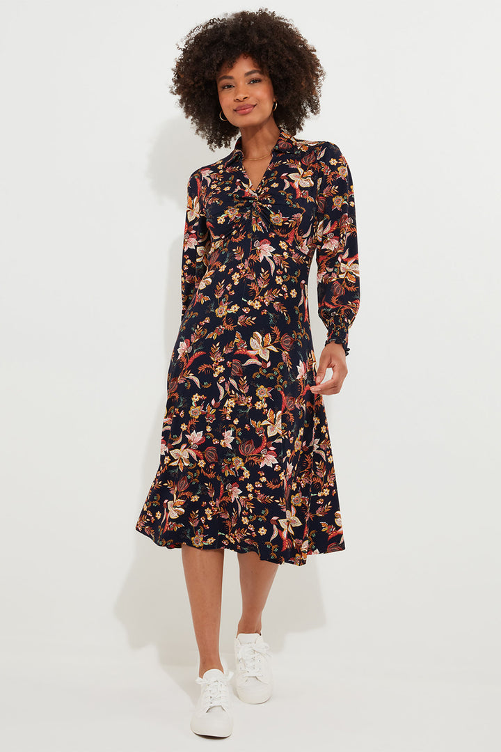 Joe Browns WF077 Navy Autumn Days Jersey Dress - Experience Boutique