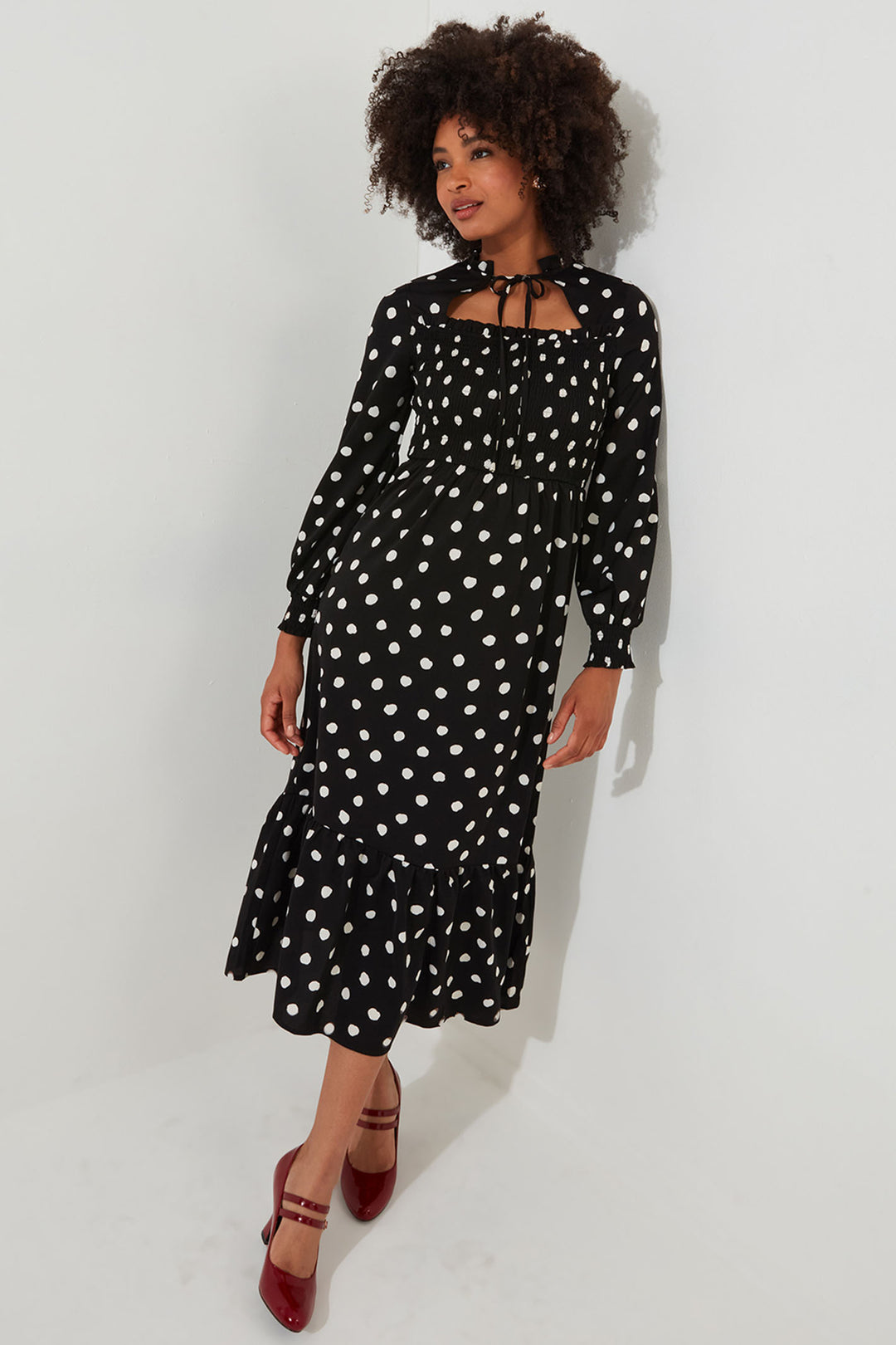 Joe Browns WF106A Black Serena Spot Dress - Experience Boutique