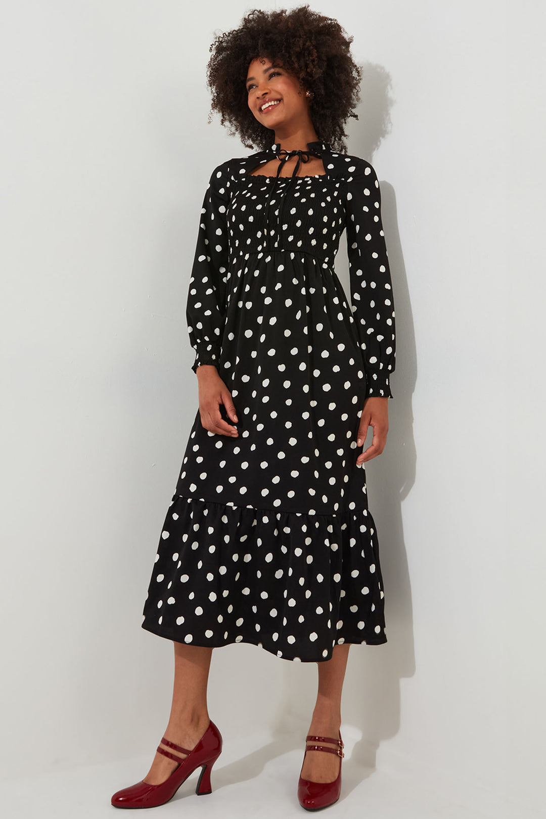 Joe Browns WF106A Black Serena Spot Dress - Experience Boutique