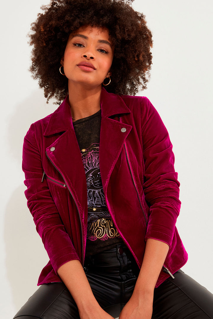 Joe Browns WJ665A Magenta Pink Wonderfully Velour Jacket - Experience Boutique