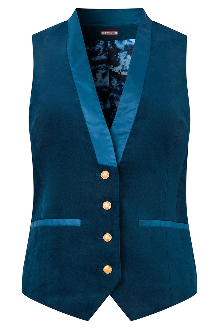 Joe Browns WJ682A Teal Ultimate Velvet Waistcoat - Experience Boutique