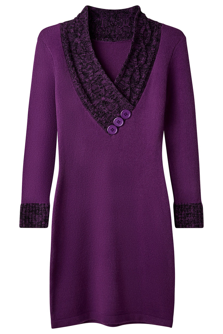 Joe Browns WK733A Purple Curiously Cosy Jumper Dress - Experience Boutique