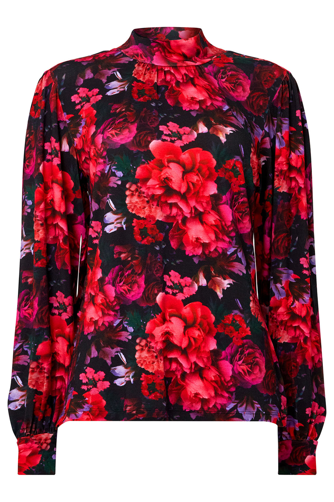 Joe Browns WU105A Red Romantic Florals Jersey Print Top - Experience Boutique