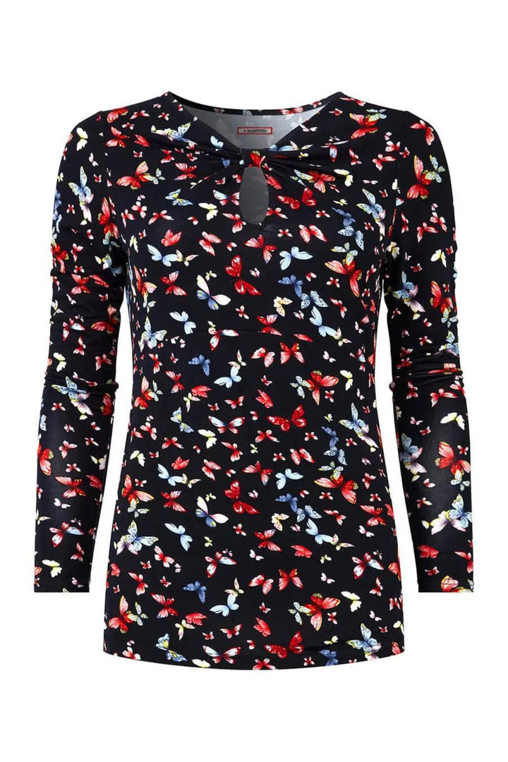 Joe Browns WU110A Black Make A Statement Keyhole Jersey Top