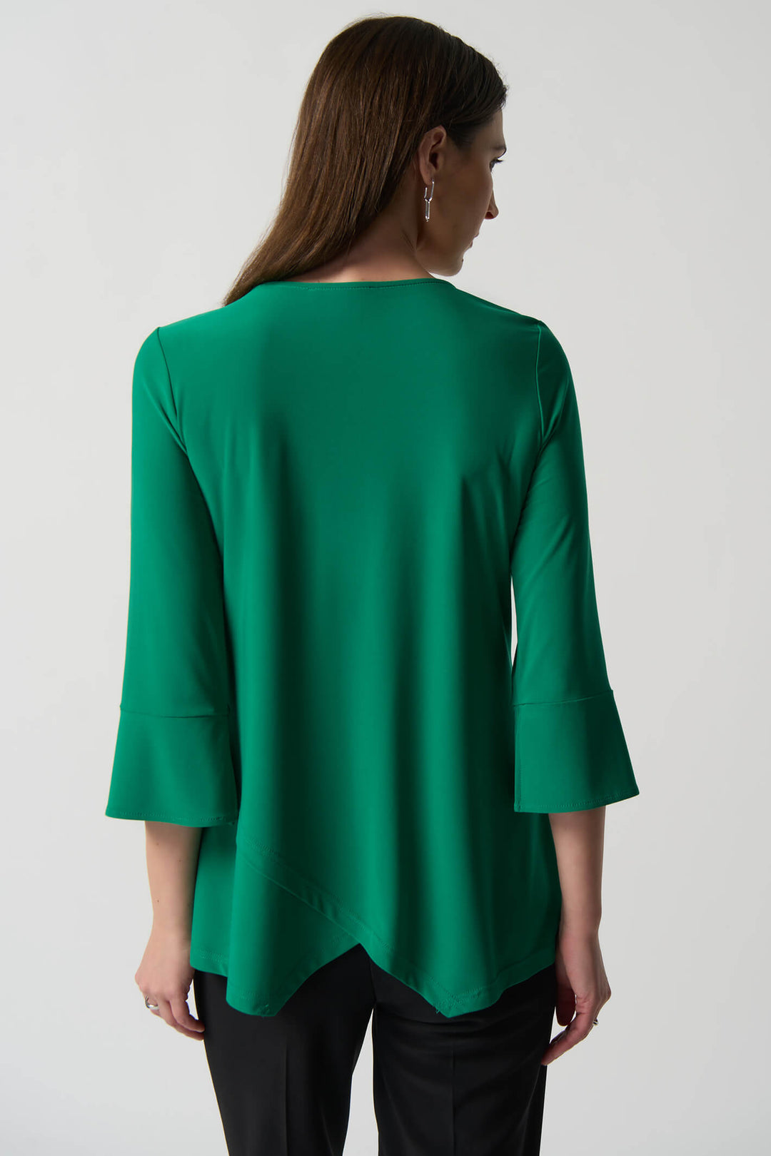 Joseph Ribkoff 233081 Kelly Green Slash Neck Top - Experience Boutique