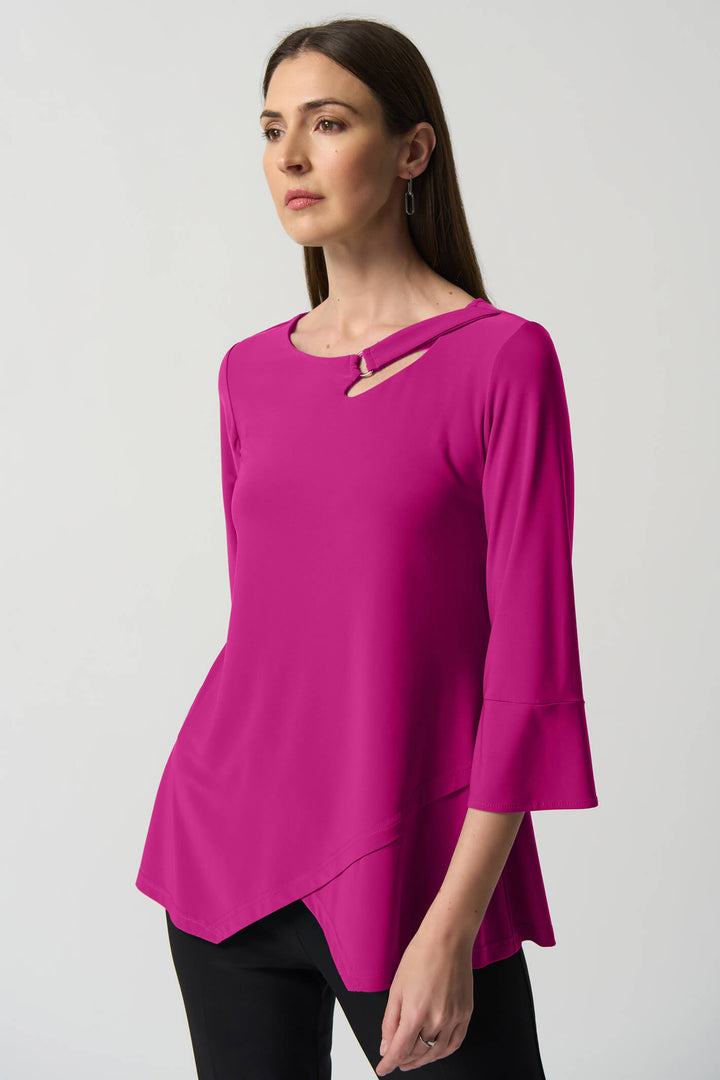 Joseph Ribkoff 233081 Opulence Pink Slash Neck Top - Experience Boutique