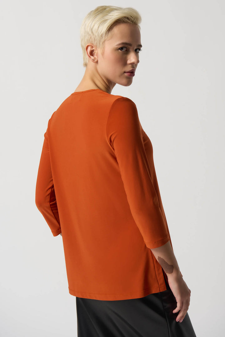 Joseph Ribkoff 233185 Tandoori Orange Square Neck Top - Experience Boutique