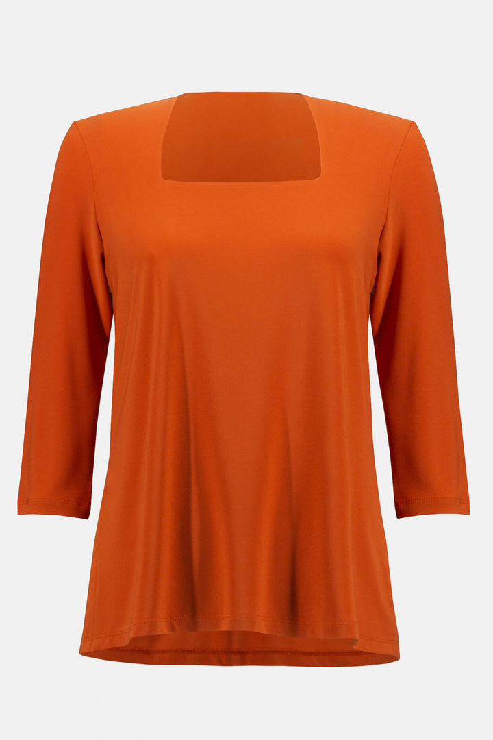 Joseph Ribkoff 233185 Tandoori Orange Square Neck Top - Experience Boutique