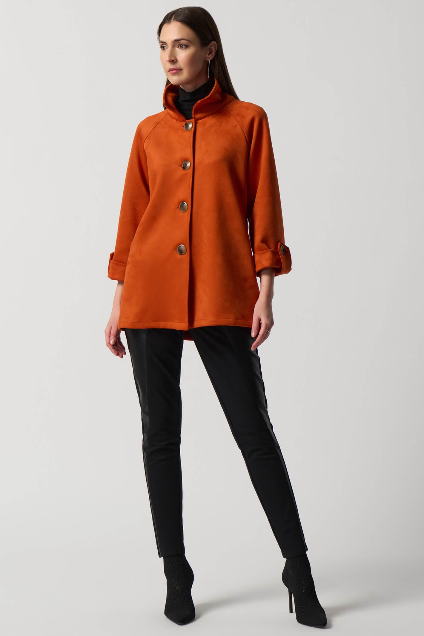 Orange faux suede clearance jacket