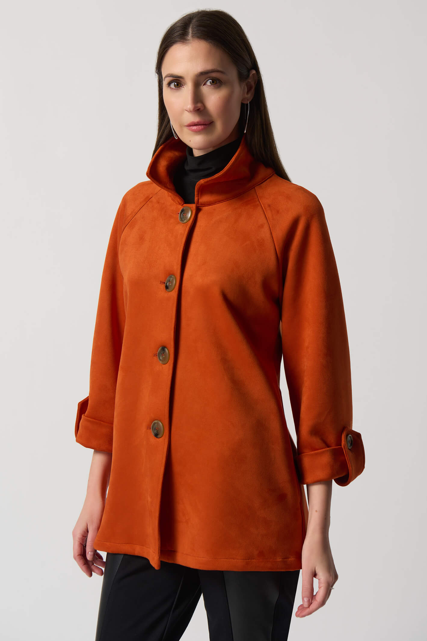 Orange faux outlet suede jacket