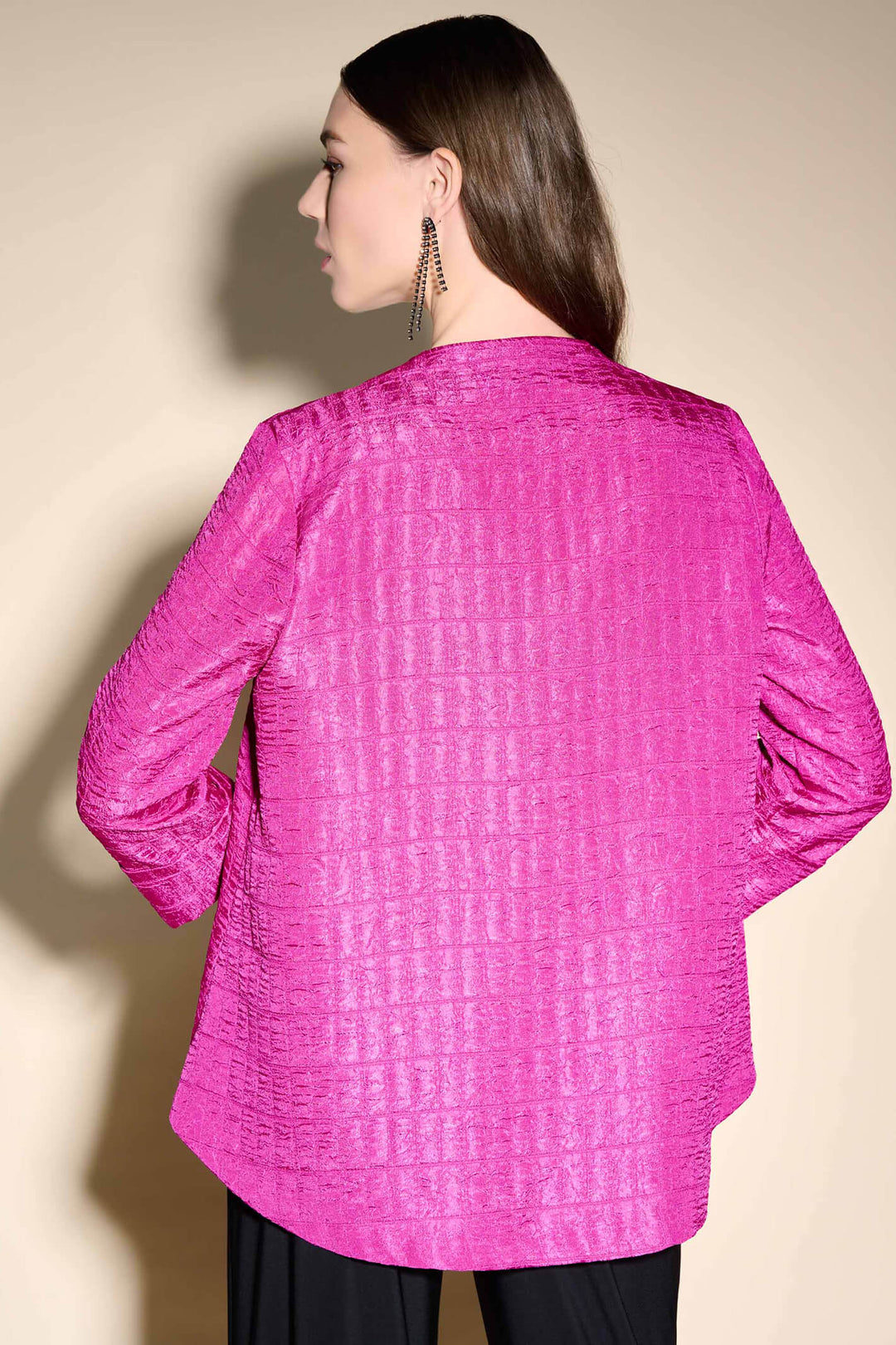 Joseph Ribkoff 233792 Opulence Pink One Button Asymmetric Jacket - Experience Boutique